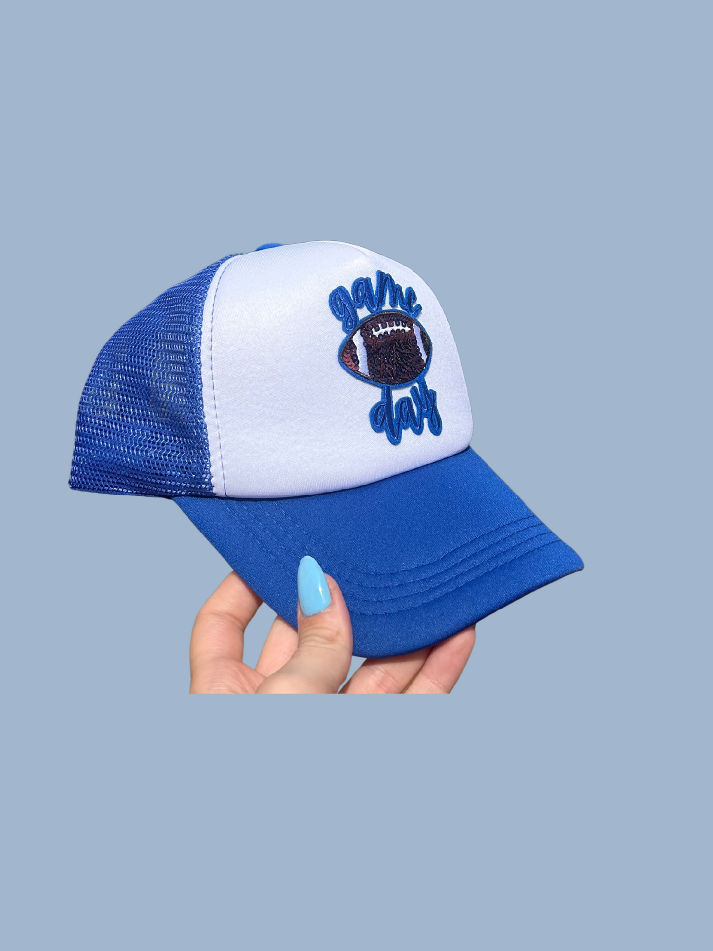 Blue game day hat