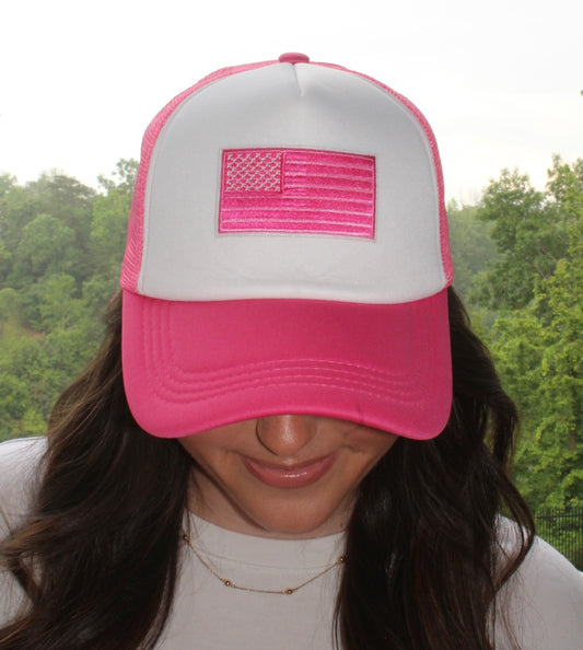 Pink American flag