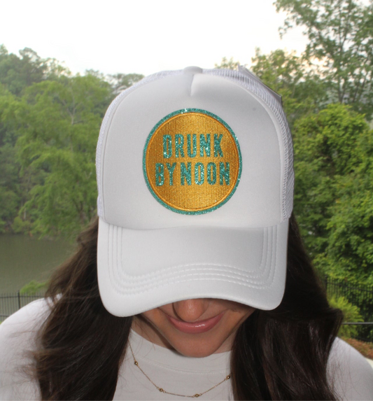Drunk by noon trucker hat